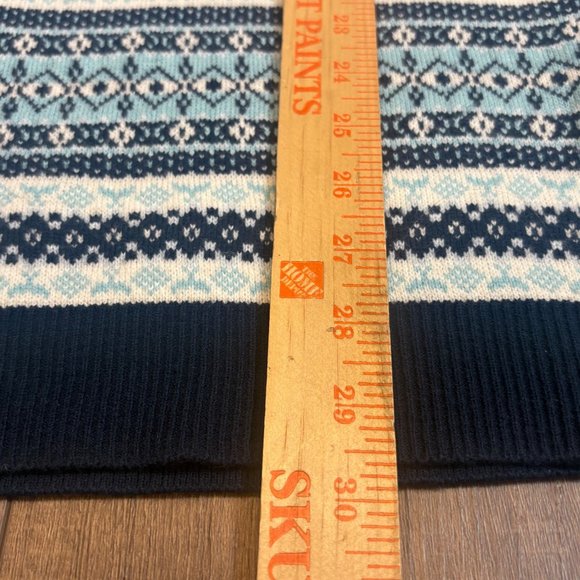 Croft & Barrow Womens Plus 2X Nordic Cardigan Sweater Open Front Blue Fair Isle - Picture 7 of 10